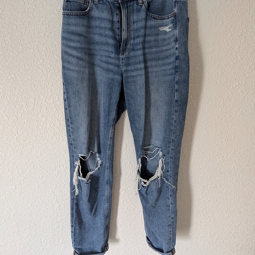 American Eagle Outfitters Blue Distressed Boyfriend Jeans